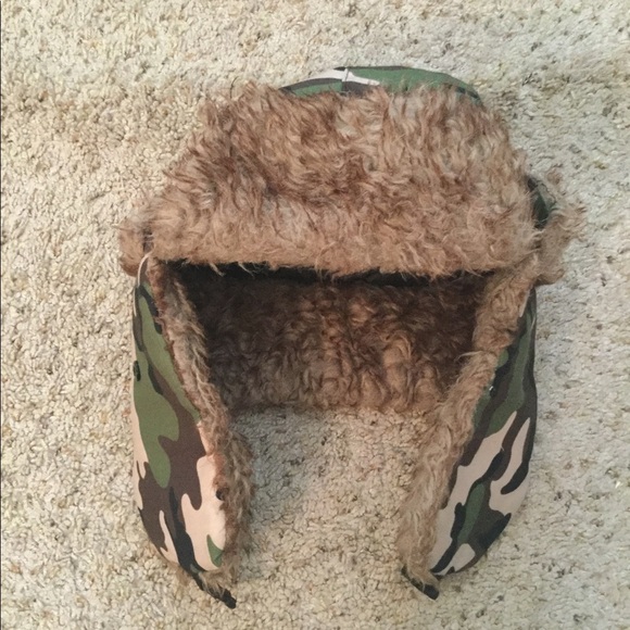 VINTAGE CAMO WINTER RUSSIAN TRAPPER FUR HAT CAP - Picture 2 of 4
